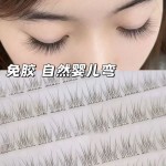 全新透明鱼尾免胶假睫毛分段超自然单簇日常新手素颜仿真辅助工具