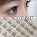 全新透明鱼尾免胶假睫毛分段超自然单簇日常新手素颜仿真辅助工具