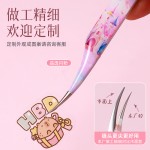现货uv印滴胶闪粉睫毛夹子 手帐镊子1.5厚金羽海豚夹造景贴纸镊子