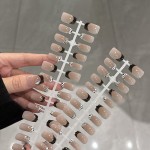 预制拿铁豹纹裸色精品穿戴美甲新款中方法式甜酷风30片假甲片批发