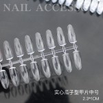 日式美甲实心打版甲片高透网红瓜子形状打版假指甲打板色卡小方圆