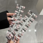 预制贝拉法式穿戴美甲哥特辣妹欧美风30片装半成品手工喷涂假指甲