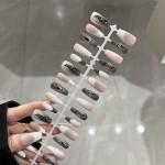 预制贝拉法式穿戴美甲哥特辣妹欧美风30片装半成品手工喷涂假指甲