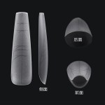 欧美新品实心长尖深V带辅助线浅贴尖型细狗长梯美甲延长甲片店用
