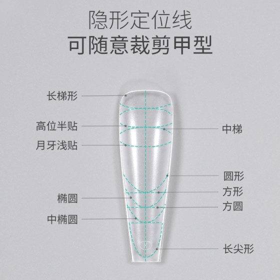 AMDMG免刻磨修型超薄无痕刻度定位线指甲延长魔法甲片美甲店专用