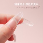 美甲单号甲片补充装磨砂薄无痕免打磨全半两用水滴长T形50片梯形