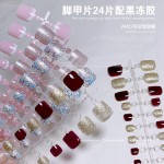 夏季显白脚趾甲贴片脚甲片脚指甲贴片脚穿戴甲手工美甲甲片成品