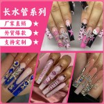 欧美热销镶钻重工美甲穿戴甲蝴蝶结花朵穿戴甲水管甲系列合集批发