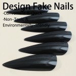 欧美长尖甲片暗黑辣妹穿戴假指甲可拆卸纯色美甲甲片false nails