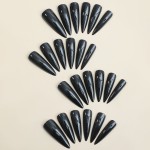 欧美长尖甲片暗黑辣妹穿戴假指甲可拆卸纯色美甲甲片false nails