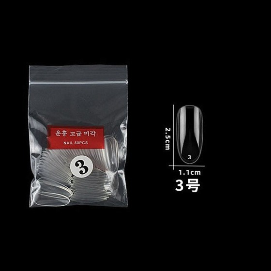 美甲短款日式尖圆头全贴甲片椭圆形甲片透明色单号甲片打板款式