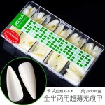 美甲甲片超薄折无痕全贴半贴两用超薄甲片免刻磨梯形长水滴甲片