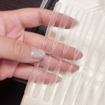 5.5加长梯形甲片美甲免修形细狗显瘦甲片超薄无痕透明磨砂尖形