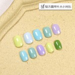 美甲打版甲片跨境单号椭圆色卡甲片透明色日式色板短方圆200片装