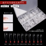 美甲甲片批发超薄无痕全半贴磨砂穿戴甲免刻磨假指甲贴片