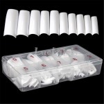 批发美甲工具成品500片盒装自然色透明白色指甲片全贴法式假指甲