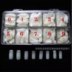 批发美甲工具成品500片盒装自然色透明白色指甲片全贴法式假指甲