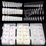 批发美甲工具成品500片盒装自然色透明白色指甲片全贴法式假指甲