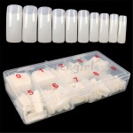 批发美甲工具成品500片盒装自然色透明白色指甲片全贴法式假指甲