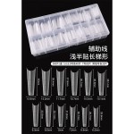 C弧辅助线甲片现货法式浅半贴长梯形免修形补充号去台阶甲片