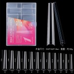 跨境加长法式甲片120PCS盒装5XL超长无痕假指甲半贴全贴美甲贴片