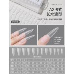 超薄细狗美甲甲片半贴全贴月牙免刻磨长梯形假指甲贴片无痕甲片