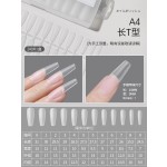超薄细狗美甲甲片半贴全贴月牙免刻磨长梯形假指甲贴片无痕甲片