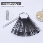 跨境热销美甲色卡练习甲片50色扇形指甲油色卡美甲展示板美甲甲片