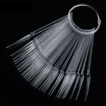 跨境美甲工具50片指甲甲油胶展示色板平头扇形尖梯形色卡练习甲片