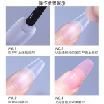 新款超薄穿戴甲专用甲片全贴磨砂梯形短短美甲贴片透明盒装甲片