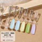日式网红水滴形美甲实心高透打版甲片长椭圆长梯形色卡练习假指甲