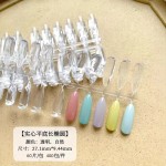 日式网红水滴形美甲实心高透打版甲片长椭圆长梯形色卡练习假指甲