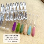 日式网红水滴形美甲实心高透打版甲片长椭圆长梯形色卡练习假指甲