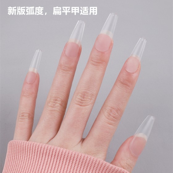 美甲超薄免刻磨单号新款折无痕穿戴假指甲片杏仁透明全贴批发nail