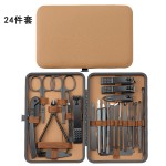 新款跨境指甲刀套装高质量指甲钳24件套家用指甲剪刀美甲修脚工具