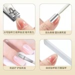 死皮剪指甲刀套装美甲工具去死皮钳钢推死皮叉高档皮套修甲全套装