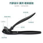 不锈钢指甲剪大开口防飞溅指甲刀高质量粉末压铸锁扣弯头指甲钳