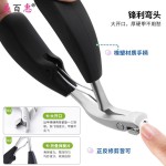 跨境新款指甲刀弯头大开口二次开刃指甲钳防飞溅收纳甲屑指甲剪刀