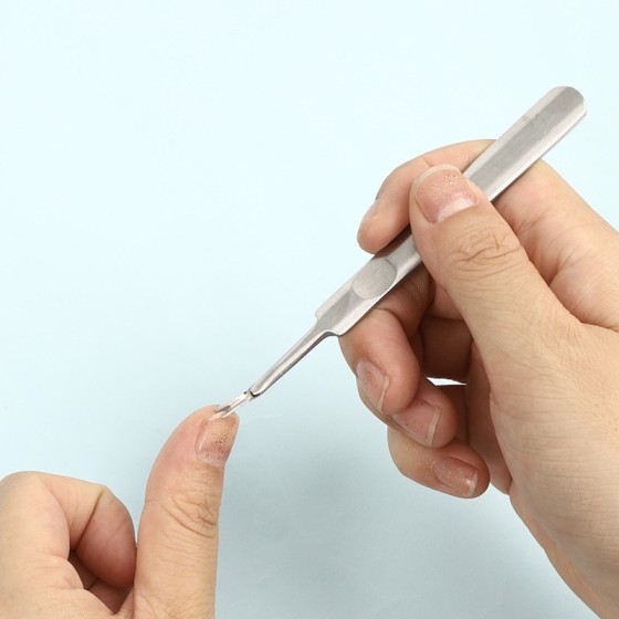 跨境不锈钢斯顿叉甲沟专用指甲刀死皮叉加厚推子修甲工具磨皮套装