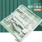 批发抹茶绿指甲剪35件套装指甲刀全套指甲钳修甲美甲工具套装