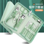 批发抹茶绿指甲剪35件套装指甲刀全套指甲钳修甲美甲工具套装