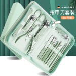 批发抹茶绿指甲剪35件套装指甲刀全套指甲钳修甲美甲工具套装