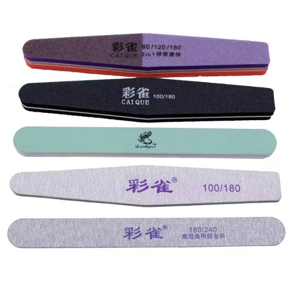 彩雀砂条美甲打磨指甲锉修型双面跨境专业美甲工具套装跨境