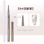 金属杆美甲笔刷套装光疗笔彩绘笔美甲画花笔大方圆拉线笔美甲工具