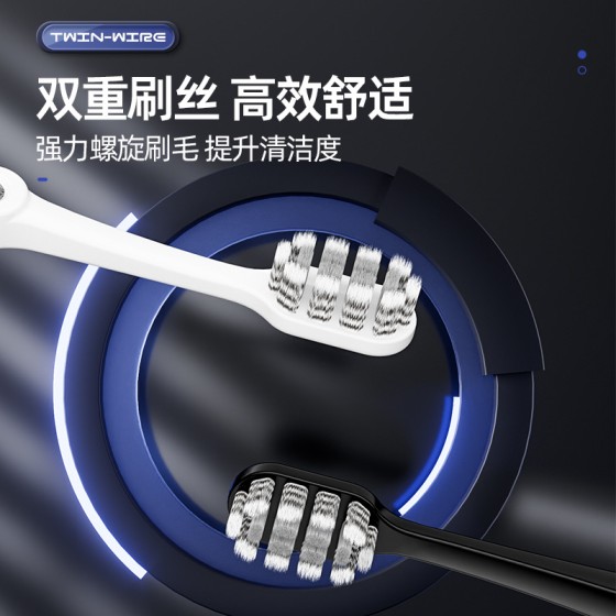 韩国品牌高级牙刷软毛细软深洁抗菌护龈大人家用可拆卸2支装包邮