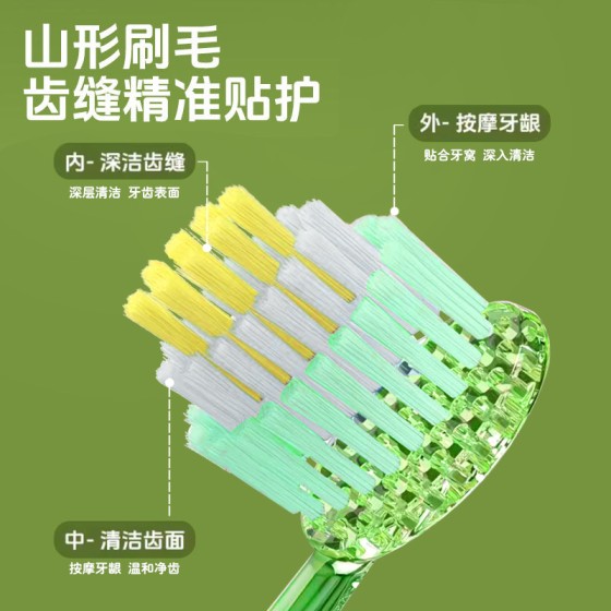 新款高档儿童爱梨鸭水晶山型凸面牙刷6-12岁洁齿护龈水晶刷牙清洁