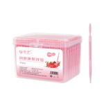 1100支水果味塑料牙签一次性鱼骨牙缝刷双头剔厂家批水果味牙线棒