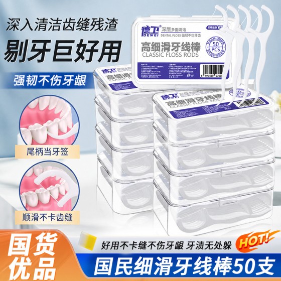 牙线成人一次性家用剔牙超细高分子顺滑高弹力盒装家庭装牙签