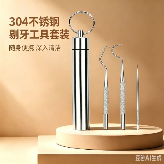 304不锈钢牙签便携式剔牙工具清洁口腔护理牙线牙针牙缝勾针牙签