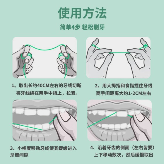 牙线卷20米薄荷味清洁牙缝正畸扁线剔牙线跨境批发便携设计盒装
